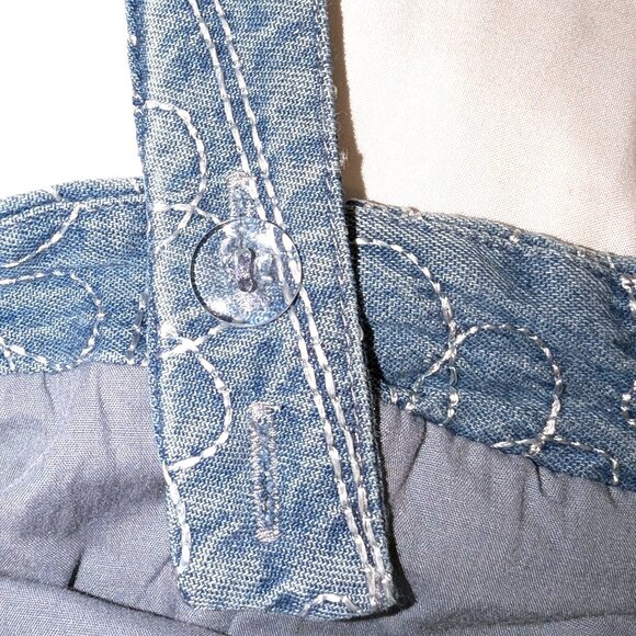 NWT House of Harlow 1960 | Floral Embroidered Denim Corset Top Blue | Size Small - Picture 7 of 11